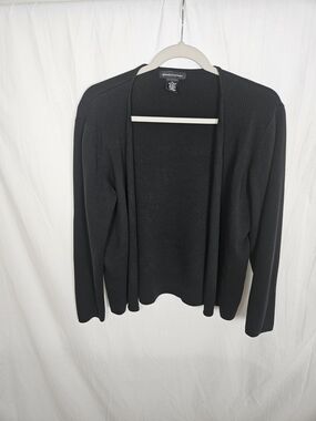 Black Open-Front Women's Cardigan Sweater